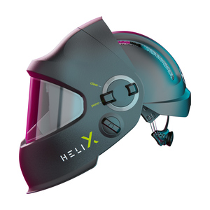 Optrel HELIX QUATTRO - schwarz mit abnehmbaren Industrieschutzhelm, ShadeTronic 4/5-14 (manuell 9-14), IsoFit headgear, Schutzscheibe SN+1 ~ Automatikhelm Optrel