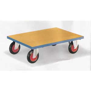 Carro de plataforma sin superestructura con frenos de rueda para ambas ruedas giratorias de serie. Ruedas de goma maciza 200 Ø × 50 mm, 1200 × 800 mm | Medios de transporte