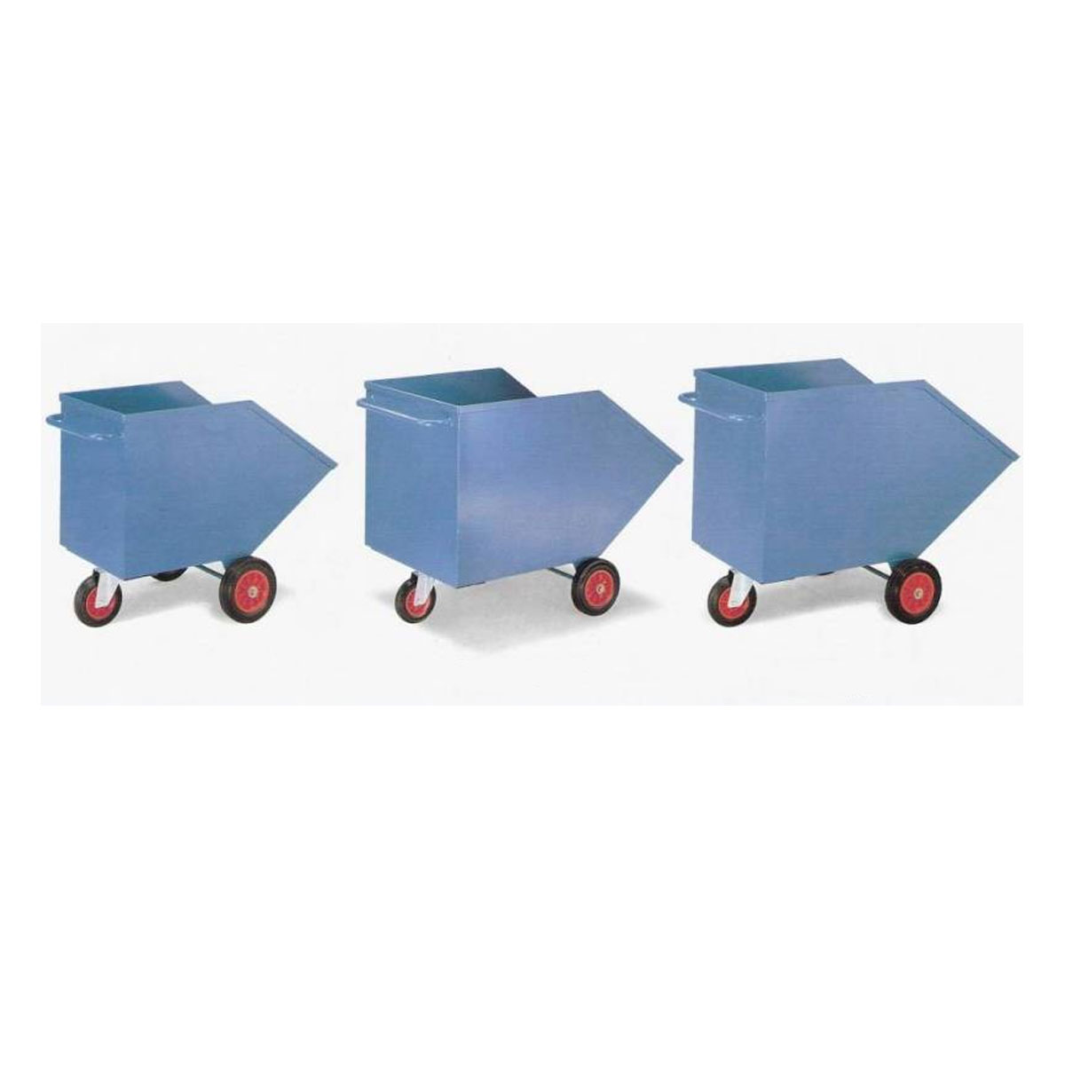 Sheet metal box trolley with movable box, oil- and watertight welded sheet  metal box, spring tilt protection, H×W×D: 760 × 800 × 1270 mm ~ NM W32 ~  Means of transport ~ 1306TPM0103 ~ Schweiss Shop