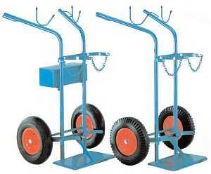 Steel bottle trolley F5, tool box, tyres, bottle holders ~ Bottle trolley