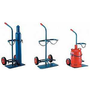 Steel bottle trolley F7 with pneumatic wheels 210 x 65 Ø without tool box ~ Bottle trolley