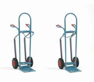 Stapelkarre zum Transport von einer großen Stahlflasche 40/50 Liter über Treppenstufen ~ Flaschenwagen