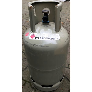 Propan Treibgas 11 kg Gasflasche mit Click-On Ventil, grau