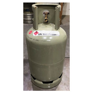 Propane propellant gas 11 kg gas cylinder with click-on valve
