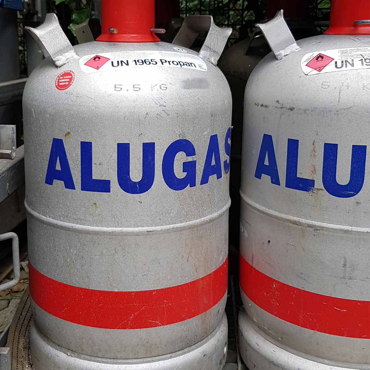 Propane 11 kg filling, grey, camping gas, ALUGAS ~ SCHWEISS-SHOP Propan 11  kg Alu ~ Gas filling in exchange ~ 132GIT0057 ~ Schweiss Shop