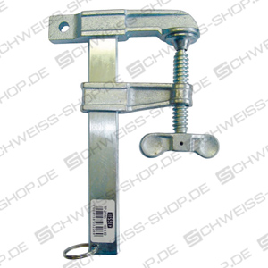 Bessey pole welding clamps with wing nut, made of malleable cast iron, solid bars and spindle galvanised ~ Ground + electrode h.