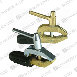 Cast brass earth clamps, up to 600 A, span 50 mm ~ Ground + electrode h.