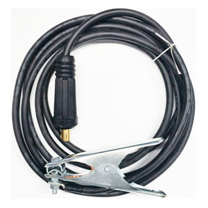 Cable de soldadura de masa H 01 N2 Neopreno, 4 m de longitud, totalmente montado con enchufe y pinza de masa ~ Cable de soldadura H01N2-D