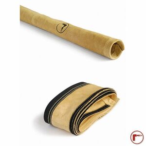 Schutzschlauch mit Klettvechluß, Leder, braun, 50 m, 30x33 mm, Wandstärke: 1,5 mm | Schläuche