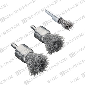Brush, Ø 12 mm, with 6 mm shaft, wire thickness 0.30 mm, 60 mm long, max. 20,000 RPM, stainless steel wire ~ Wire brushes
