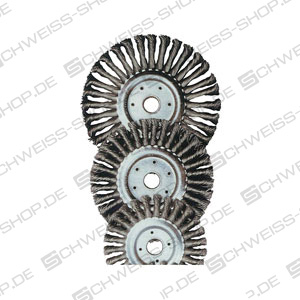 Tresse - brosse ronde, Ø 125 mm, épaisseur de fil 0,50 mm, avec alésage 22,2 mm, max. 12500 tpm, largeur de travail 14 mm ~ Brosses métalliques