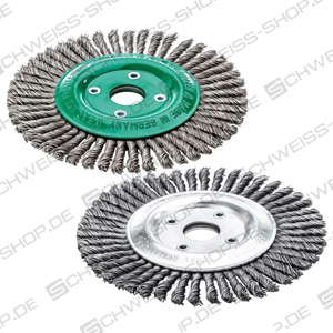 Tresse - Brosse pipeline, Ø 115 mm 15.000 tpm, épaisseur de fil 0,50 mm, avec trou 22,2 mm, largeur de travail 6 mm ~ Brosses métalliques