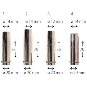 Gasdüse Gold 15AK-0.8mm Mig Mag Schweißen Schweißbrenner Kontakt Tipp WKS Xg 