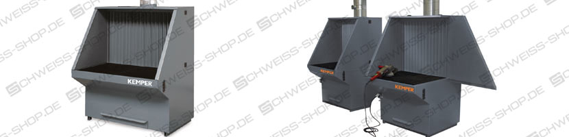 Kemper - Mesa de lijado para extracción - Mesas de extracción y mesas de corte, Robusta mesa de lijado con cinta de retorno y paredes laterales abatibles | Mesas de corte por aspiración
