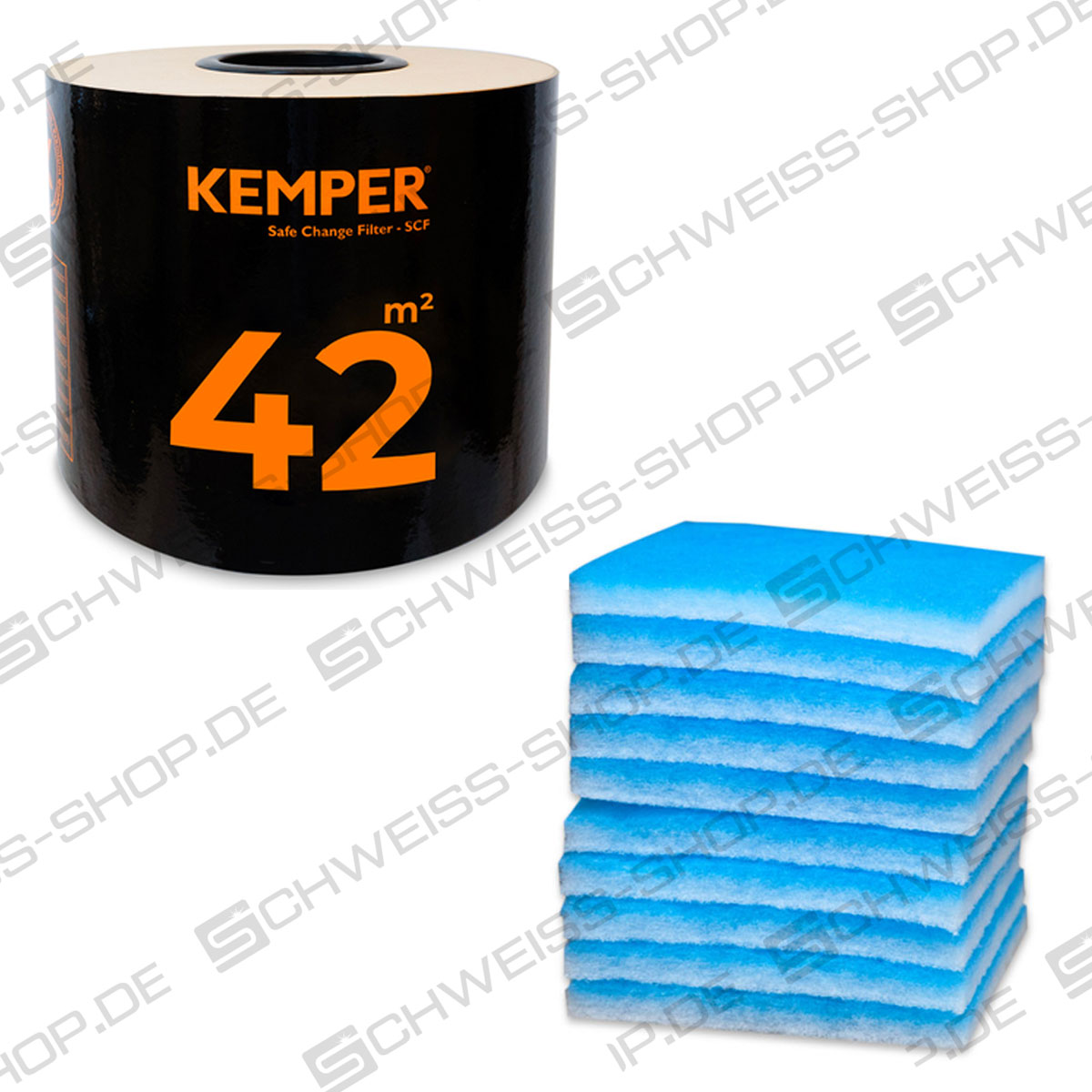 Kemper - Filtro de recambio para MaxiFil, filtro de recambio 42 m², alfombrillas prefiltro para refrigeración del motor (juego de 10) | Filtro de recambio Kemper