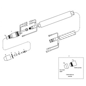Support tube for machines, suitable for EuroLok PCH-102TL / 30-100A ~ PCH-102TL