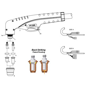 Hand burner, 4 m connection A, suitable for WTL/ Cemont/ Helvi/ Sincosald - PT20C ~ PT20C
