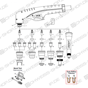 Boquillas, adecuadas para WTL/ Cemont/ Helvi/ Sincosald - PT60 / PTM60 ~ PT60 / PTM60