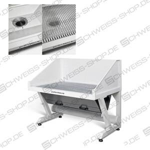 Pötter-Klima - PK-IAT-U 2000 Mesa de extracción bajo suelo TW (bandeja profunda y cajón) con laterales abatibles, alternativa a las mesas de extracción estándar, mesa de extracción | Mesas de aspiración