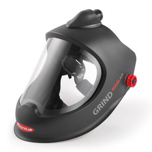 Fronius GrindMask Air/3 fresh air mask black - Fresh air grinding helmet, extra light with large viewing window, Air/3X System | Fronius system