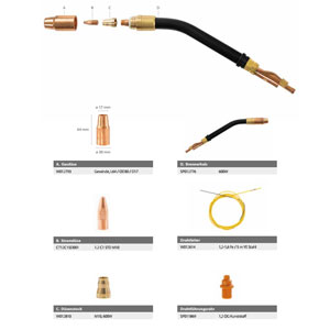 Kemppi wear parts suitable for MIG/MAG welding torch GX608W5 ~ GX/GC Flexlite wear parts