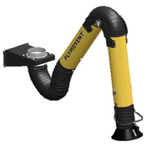 Plymovent - Bras d'aspiration et potences - Bras d'aspiration avec articulation centrale extérieure KUA-200, hotte démontable avec treillis ~ Bras d'aspiration / Grues