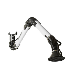 Plymovent - Flexibler Absaugarm MM-100-1.5/H white - Ø 100 mm (1,5 m) mit Außengelenken, Inkl. runde Haube und Wandhalterung | Absaugarme / Kräne