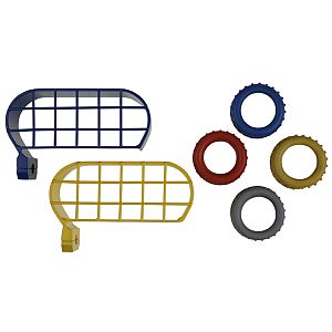 Kayser Schutzgitter für einstufige Druckminderer, K60 - 87 und Gummischutzkappen für Manometer (63 mm Durchmesser) ~ Druckminderer Zubehör