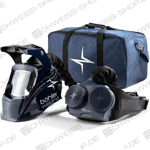 Böhler Guardian 62 / 62F Air Schweißhelme Complete SETs - in einer komfortablen Böhler Tasche (blau), ausgezeichneter Optik ~ Böhler System