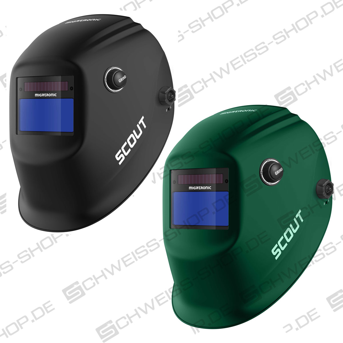 Migatronic | Scout Schweißhelme (Black und Green) | 2133AHM0037 Scout Schweißhelme (Black und Green) | Automatikhelm Migatronic