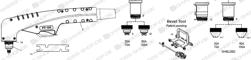 Schutzkappen, passend für P+M PT105 Plus / PTM105 Plus ~ PT105 PLUS / PTM105 PLUS