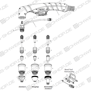 P+M 03621CX | TH-70 75° hand torch 6m, Euro ZA | 2175PUM0001 TH-70 75° hand torch 6m, Euro ZA | TH70