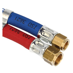 Oxyfuel hoses oxygen 6 x 5.0 / acetylene 9 x 3.5 mm , assembled according to ISO 3821 / EN 1256 ~ Hoses
