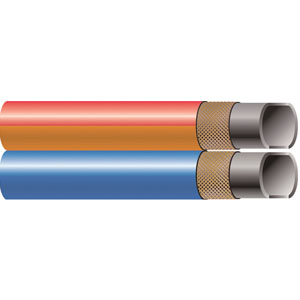 Twin hose oxygen / all fuel gas ISO 3821, as 40 m ring, also available cut to size (price per metre) ~ Hoses