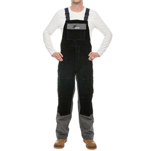 Weldas welding dungarees 38-4340 Arc Knight, 520 gr./m2 fire resistant cotton for heavy work with split leather reinforcements ~ Trousers