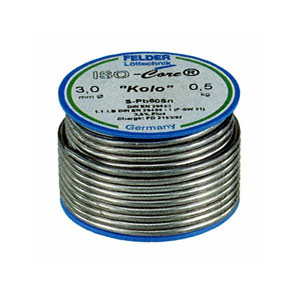 Rosin solder wire, S-Pb60Sn40, according to DIN EN 29454 1.1.1.B F-SW 31, 100 g spool ~ Tin