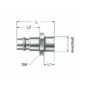 Barbed nipple - male thread, brass, low-pressure series 26, nominal width 7.2 ~ Nominal diameter 7.2