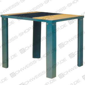 Autogenous and soldering table, tube-angle steel construction, 1/2 grate made of flat steel, 1/2 fire bricks, stationary, working height 800 mm ~ Work tables