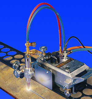Harris portable flame cutting machine "IK12 BEETLE" , with 2 burners, for acetylene, propane, natural gas ~ Burning-cutting machine