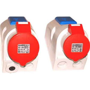 CEE/Schuko combination sockets: Combination socket CEE-16A and CEE-32A ~ CEE installation / adapter