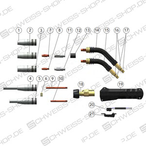Gas nozzles, diameter :18 mm | MDW 300 (up to 300A)