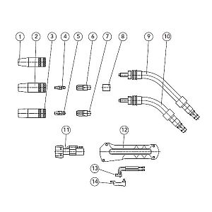 Kontaktspitzen DIX 3-2-... CR-ZR M6 ~ MDW 300 (bis 300A)