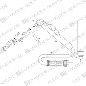 Cebora 1214.20 ~ Hand burner complete with 12 m cable (central connection) ~ 649CBR0003 Hand burner complete with 12 m cable (central connection) ~ CP 90/ P 55/ P 80