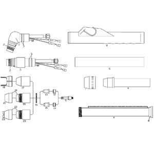 Hand torch head 70°, suitable for PCH/M-100XL Pak Master 100XL ~ PCH/M100XL/Pak100XL