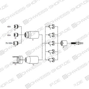 Ugello - taglio 90A-100A (standoff) | Articolo del catalogo PDF