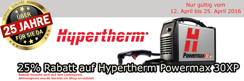 Hypertherm Rabatt Aktion